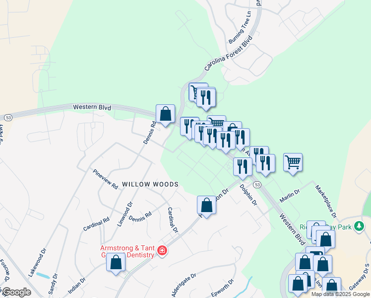 map of restaurants, bars, coffee shops, grocery stores, and more near 1013 Kalli Drive in Jacksonville