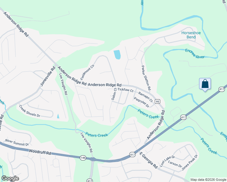 map of restaurants, bars, coffee shops, grocery stores, and more near 303 Tickfaw Court in Simpsonville