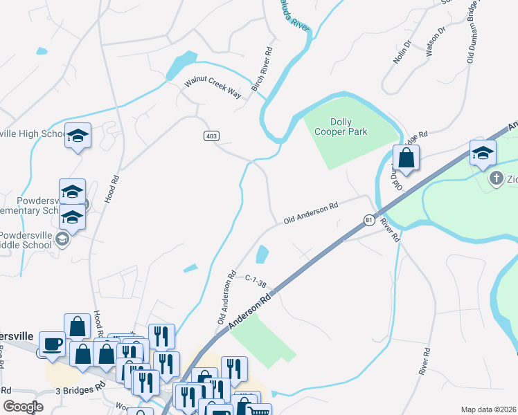 map of restaurants, bars, coffee shops, grocery stores, and more near 404 Ragsdale Road in Greenville