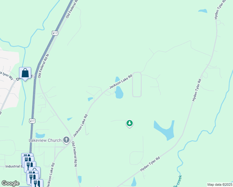 map of restaurants, bars, coffee shops, grocery stores, and more near 1084 Jackson Lake Road in Chatsworth