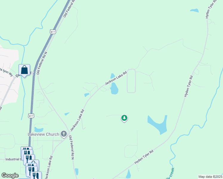 map of restaurants, bars, coffee shops, grocery stores, and more near 1084 Jackson Lake Road in Chatsworth