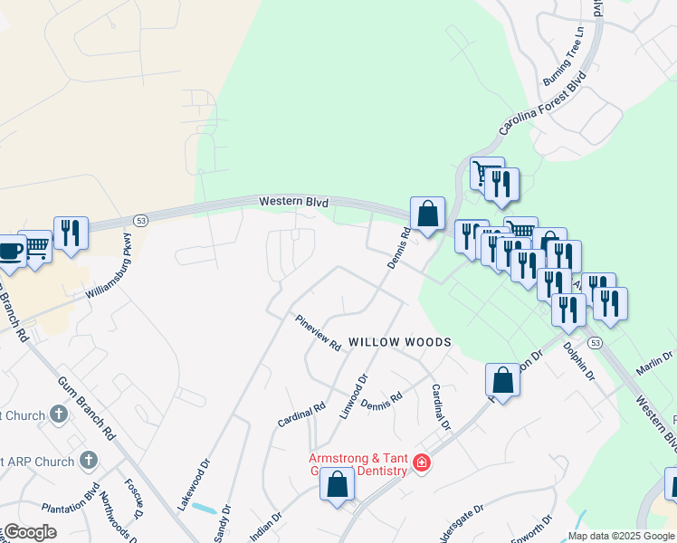 map of restaurants, bars, coffee shops, grocery stores, and more near 324 Lakewood Drive in Jacksonville