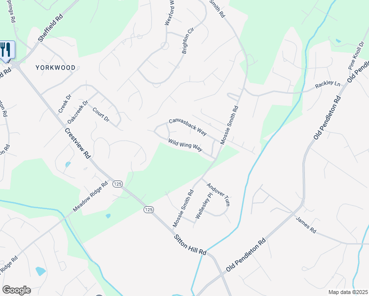 map of restaurants, bars, coffee shops, grocery stores, and more near 315 Wild Wing Way in Easley