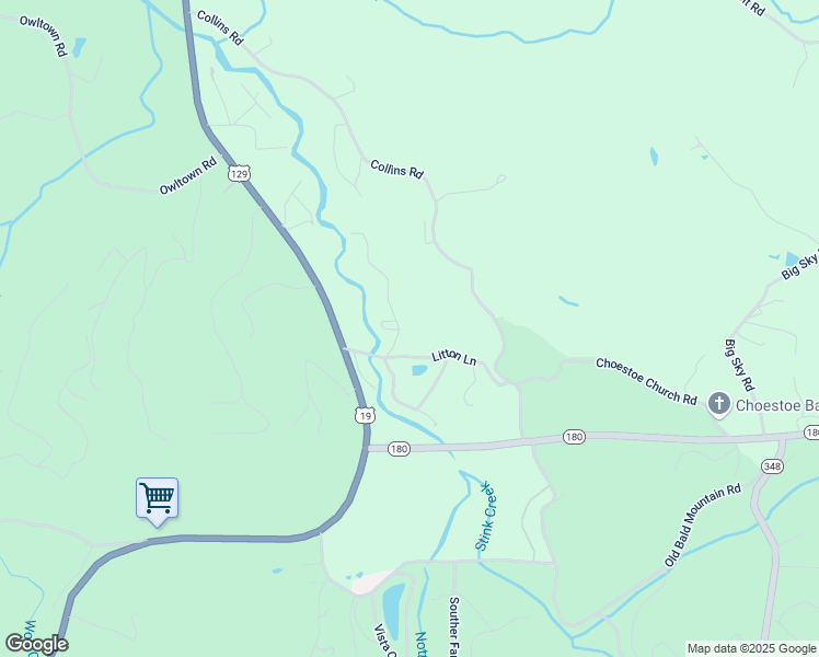 map of restaurants, bars, coffee shops, grocery stores, and more near 5301 Litton Way in Blairsville