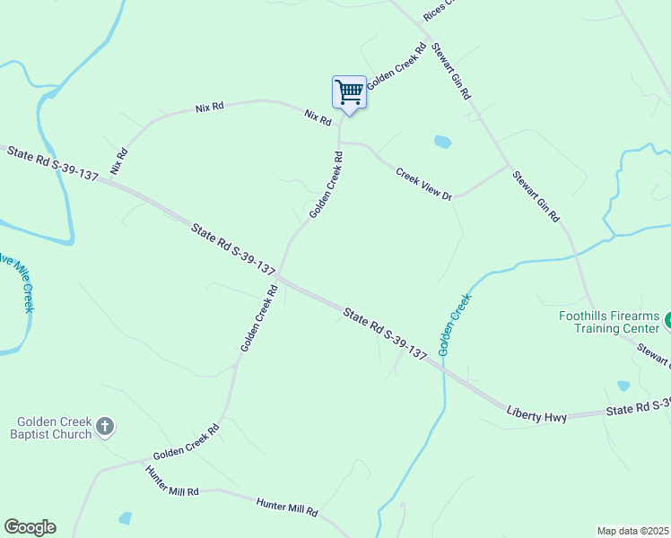 map of restaurants, bars, coffee shops, grocery stores, and more near 710 Golden Creek Road in Liberty