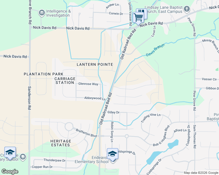 map of restaurants, bars, coffee shops, grocery stores, and more near 30090 Glenrose Way in Harvest