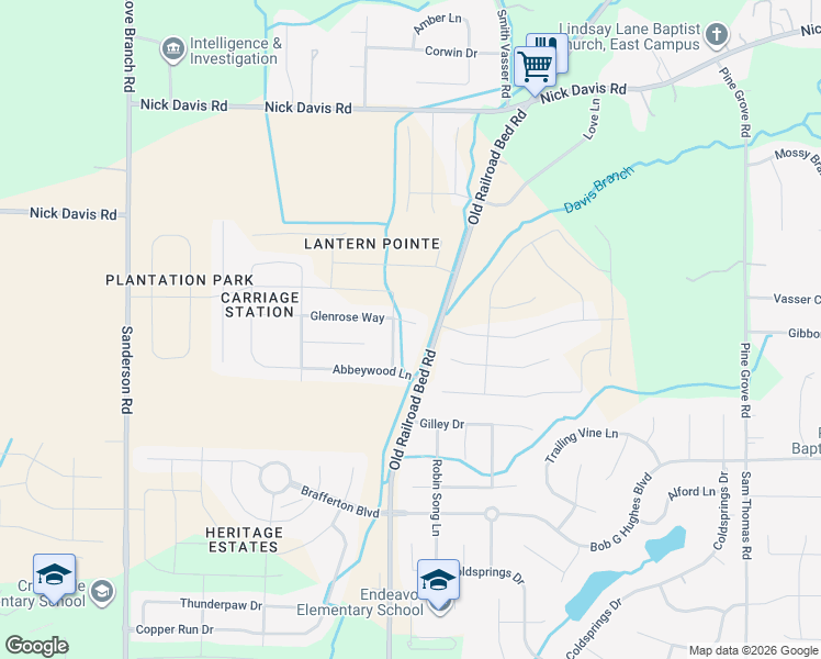 map of restaurants, bars, coffee shops, grocery stores, and more near 30090 Glenrose Way in Harvest