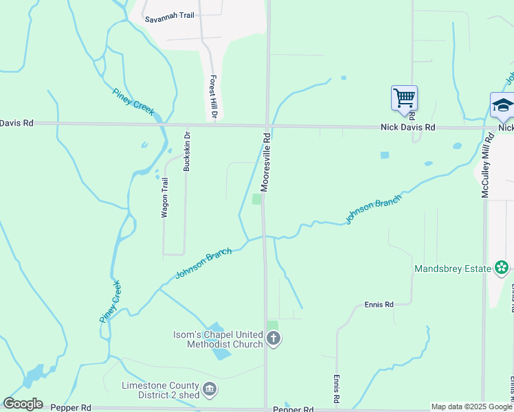map of restaurants, bars, coffee shops, grocery stores, and more near 16707 County Road 71 in Athens
