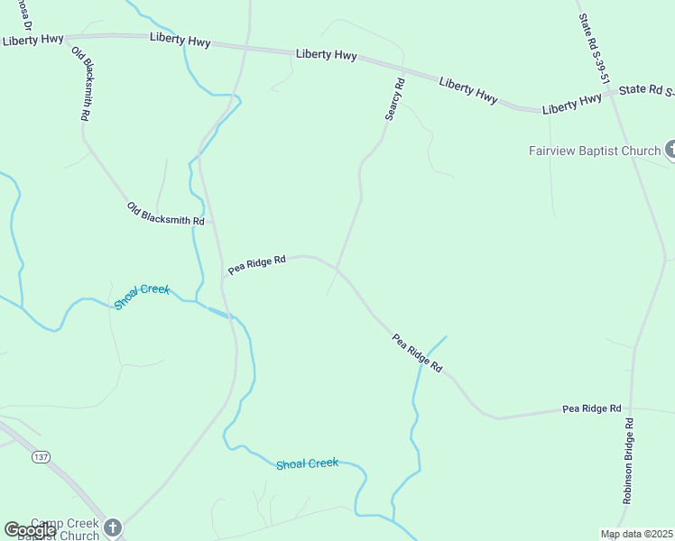 map of restaurants, bars, coffee shops, grocery stores, and more near 248 Pea Ridge Road in Central