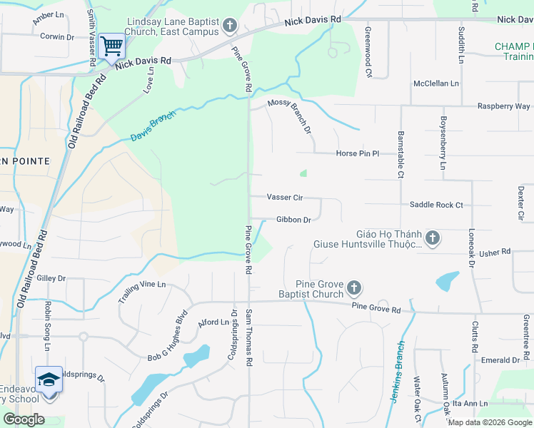 map of restaurants, bars, coffee shops, grocery stores, and more near 104 Gibbon Drive in Harvest