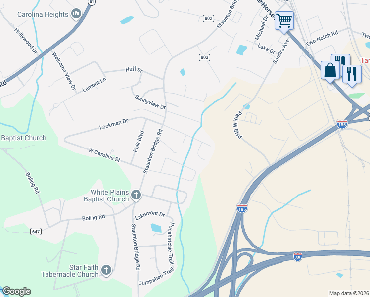 map of restaurants, bars, coffee shops, grocery stores, and more near 8 Swamp Fire Court in Greenville
