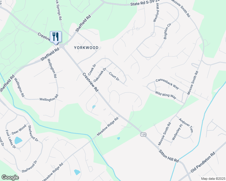 map of restaurants, bars, coffee shops, grocery stores, and more near 205 Bud Nalley Drive in Easley