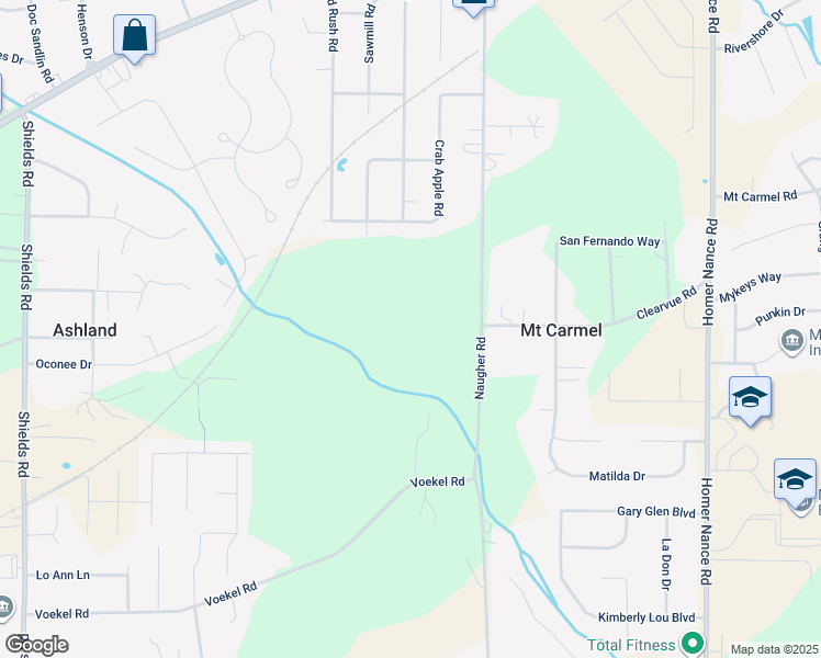 map of restaurants, bars, coffee shops, grocery stores, and more near 570 Naugher Road in Huntsville