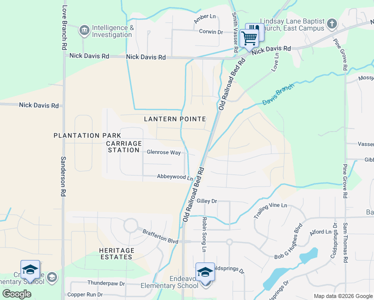 map of restaurants, bars, coffee shops, grocery stores, and more near 30045 Glenrose Way in Harvest