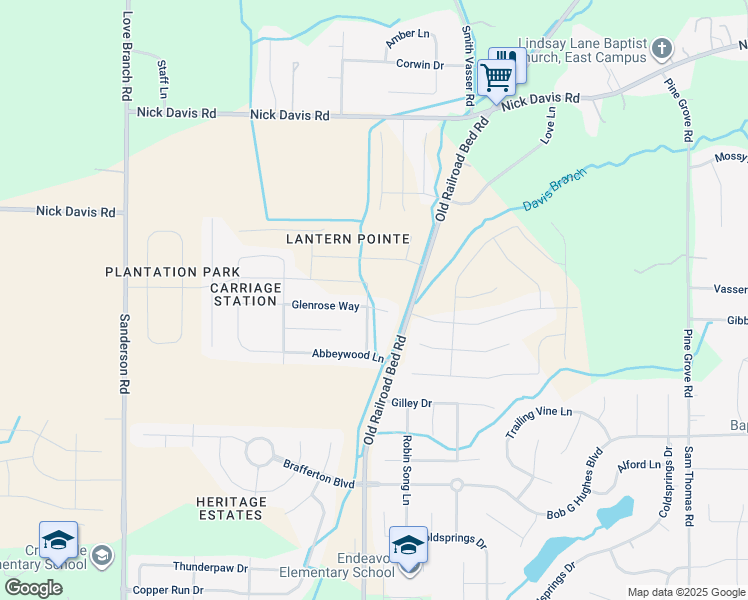 map of restaurants, bars, coffee shops, grocery stores, and more near 30045 Glenrose Way in Harvest
