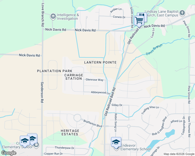map of restaurants, bars, coffee shops, grocery stores, and more near 29935 Glenrose Way in Harvest
