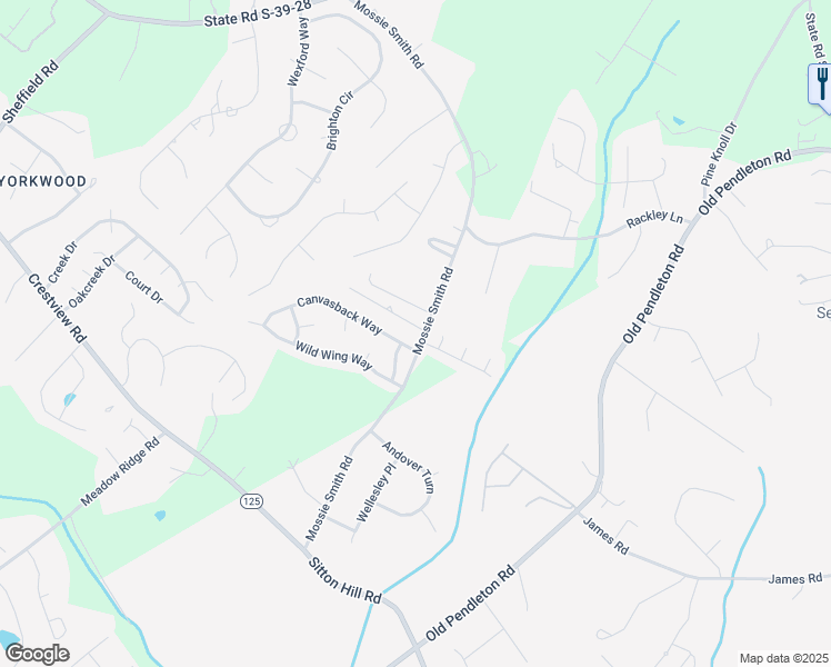 map of restaurants, bars, coffee shops, grocery stores, and more near 408 Mossie Smith Road in Easley