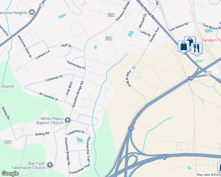 map of restaurants, bars, coffee shops, grocery stores, and more near 109 Cypress Cove Court in Greenville