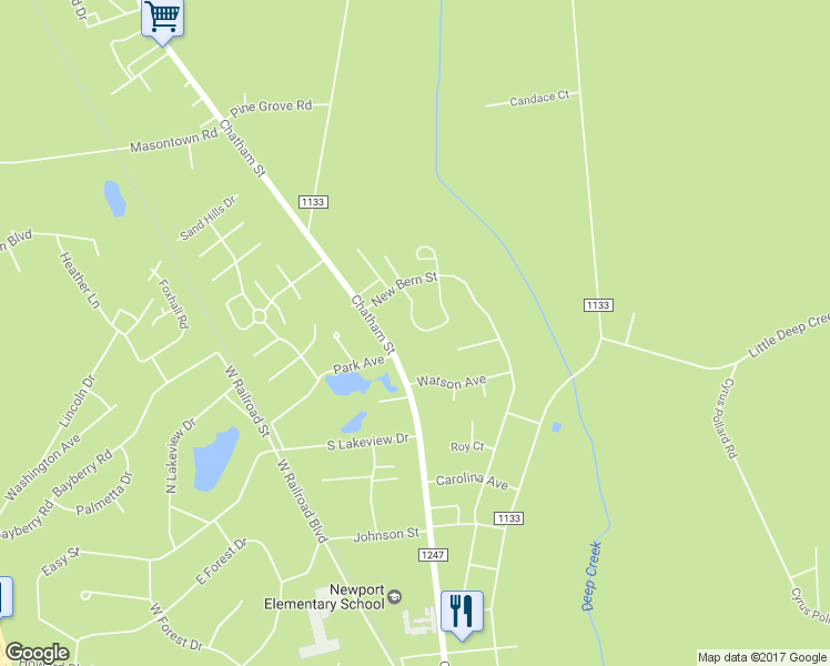 map of restaurants, bars, coffee shops, grocery stores, and more near 503 Courtyard West in Newport