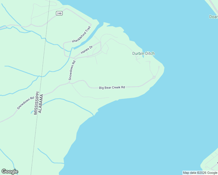 map of restaurants, bars, coffee shops, grocery stores, and more near Big Bear Creek Road in Iuka