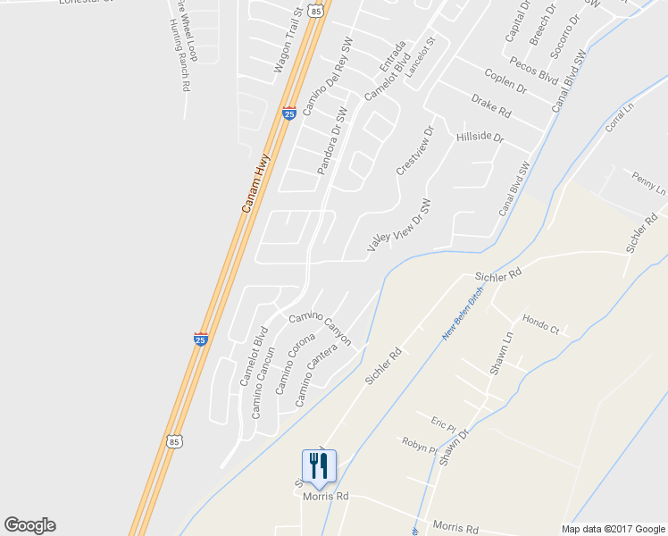 map of restaurants, bars, coffee shops, grocery stores, and more near 1761 Valley View Drive Southwest in Los Lunas