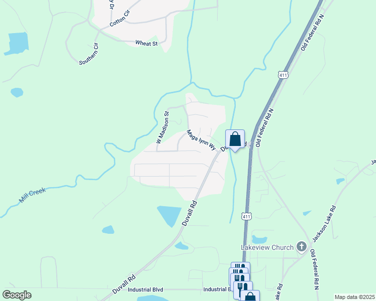 map of restaurants, bars, coffee shops, grocery stores, and more near East Riley Street in Chatsworth