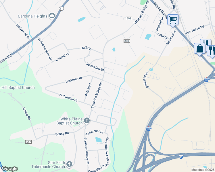 map of restaurants, bars, coffee shops, grocery stores, and more near 6 Cypress Cove Court in Greenville