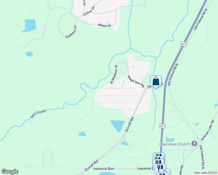 map of restaurants, bars, coffee shops, grocery stores, and more near East Riley Street in Chatsworth