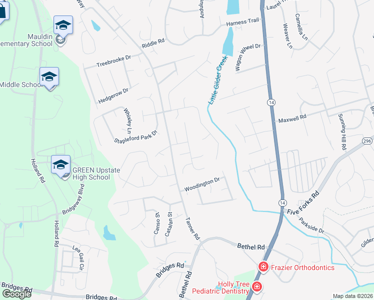 map of restaurants, bars, coffee shops, grocery stores, and more near 7 Dothan Court in Greenville
