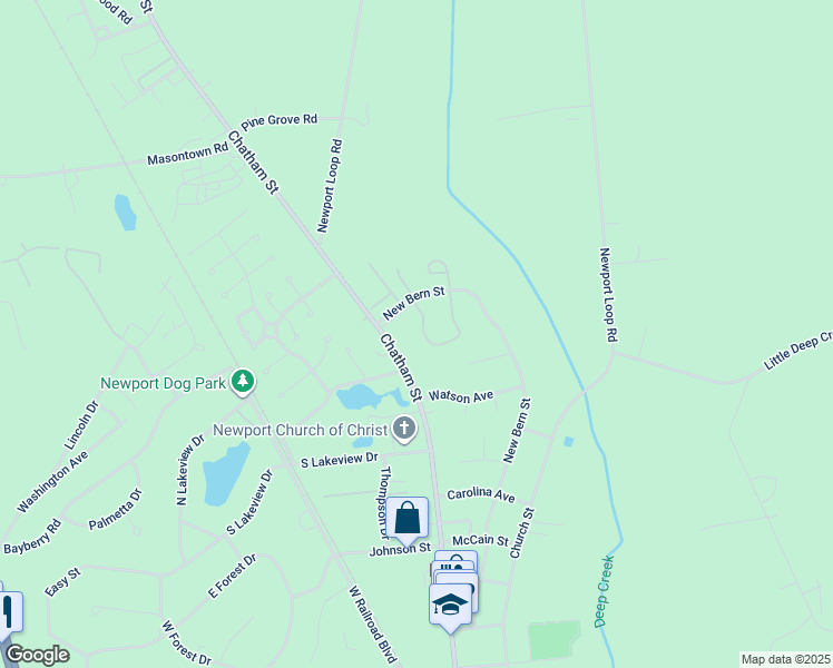 map of restaurants, bars, coffee shops, grocery stores, and more near 401 Courtyard West in Newport