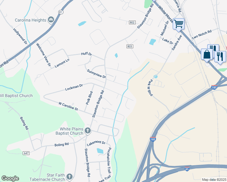 map of restaurants, bars, coffee shops, grocery stores, and more near 6 Cypress Cove Court in Greenville