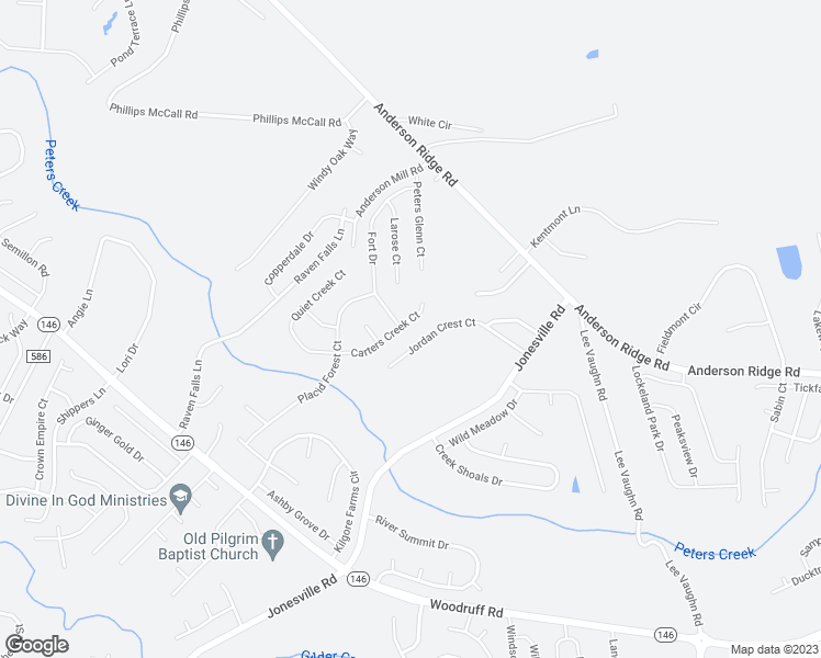 map of restaurants, bars, coffee shops, grocery stores, and more near 304 Carters Creek Court in Simpsonville