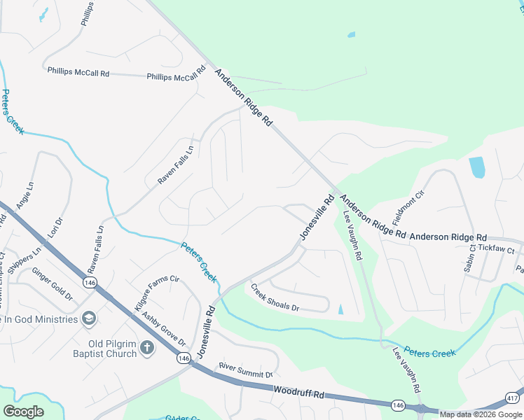 map of restaurants, bars, coffee shops, grocery stores, and more near 111 Jordan Crest Court in Simpsonville