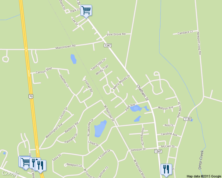 map of restaurants, bars, coffee shops, grocery stores, and more near White Sands Blvd in Newport