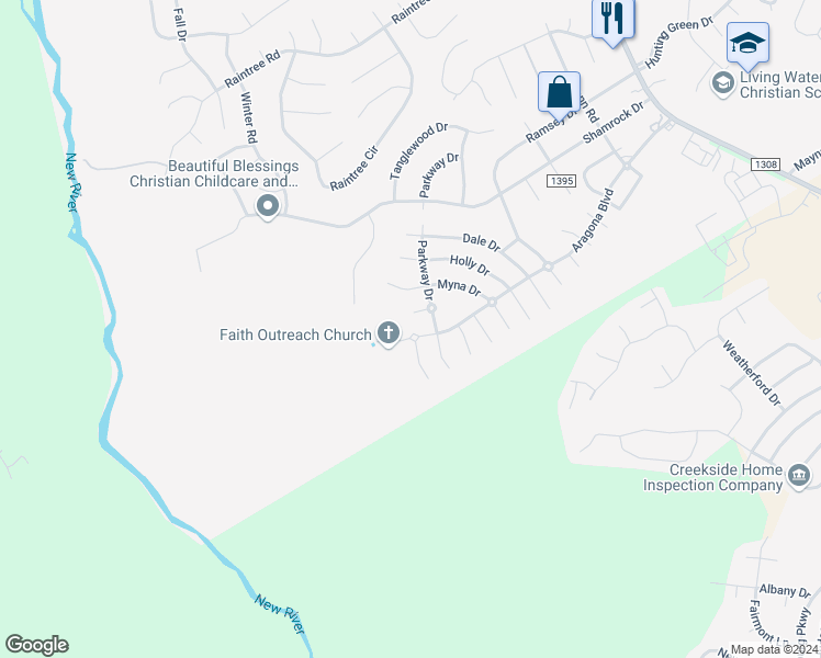 map of restaurants, bars, coffee shops, grocery stores, and more near 616 Aragona Boulevard in Jacksonville