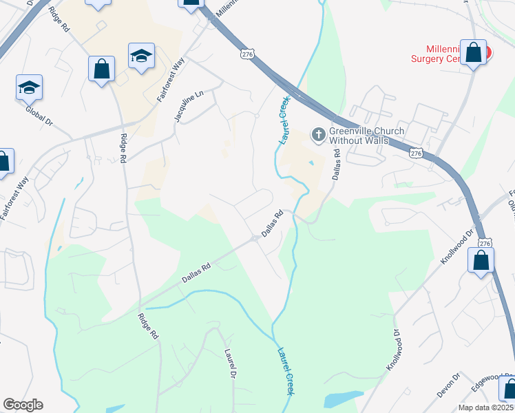 map of restaurants, bars, coffee shops, grocery stores, and more near 400 Dallas Road in Greenville