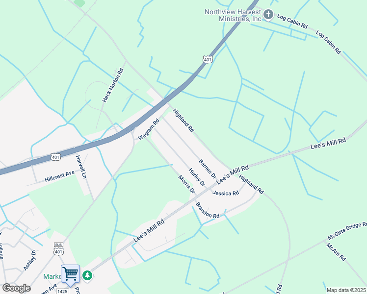 map of restaurants, bars, coffee shops, grocery stores, and more near 17140 Hurley Drive in Laurinburg
