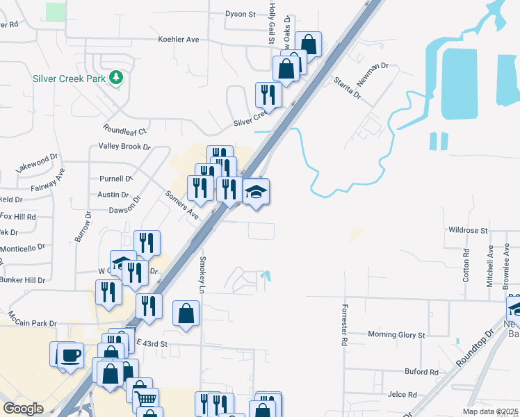 map of restaurants, bars, coffee shops, grocery stores, and more near 4616 Lisa Academy Way in North Little Rock