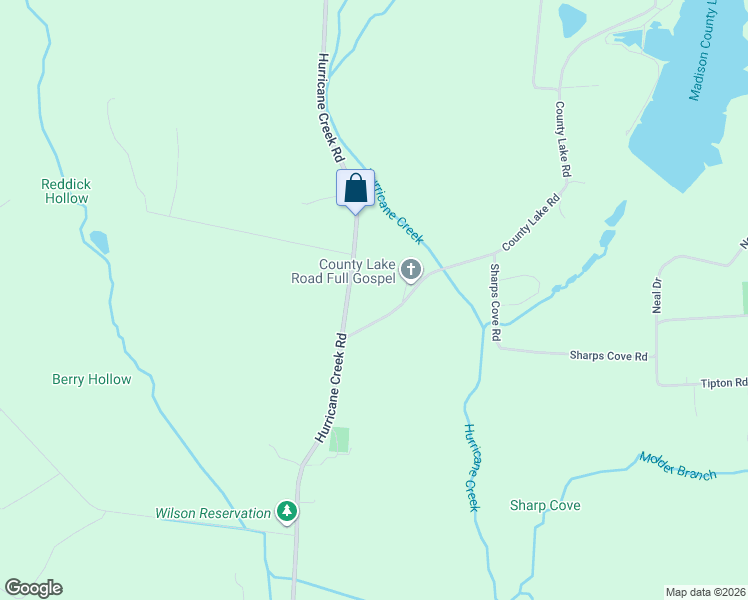 map of restaurants, bars, coffee shops, grocery stores, and more near 1380 Hurricane Creek Road in Gurley