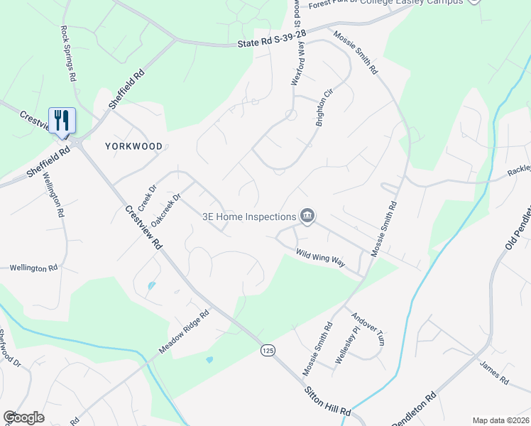 map of restaurants, bars, coffee shops, grocery stores, and more near 210 Selsea Drive in Easley
