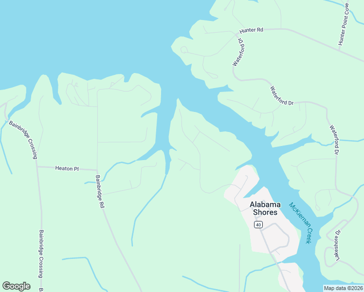 map of restaurants, bars, coffee shops, grocery stores, and more near 97-599 Eastlake Drive in Muscle Shoals