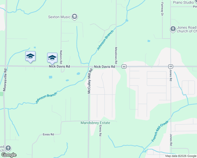 map of restaurants, bars, coffee shops, grocery stores, and more near 16927 Bellewood Drive in Athens