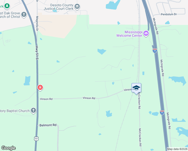 map of restaurants, bars, coffee shops, grocery stores, and more near 706 Woodford Drive in Hernando
