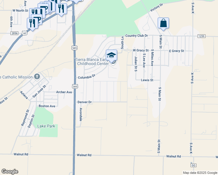 map of restaurants, bars, coffee shops, grocery stores, and more near 1114 Sage in Hereford