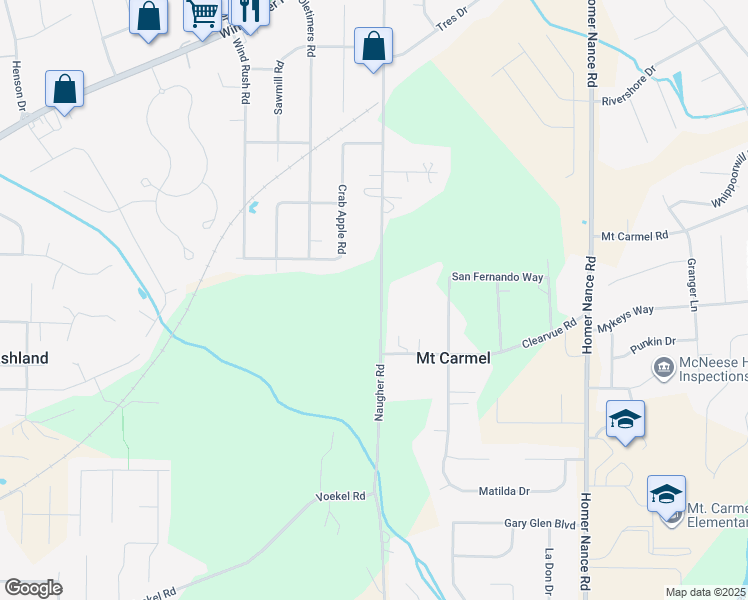 map of restaurants, bars, coffee shops, grocery stores, and more near 570 Naugher Road in Huntsville