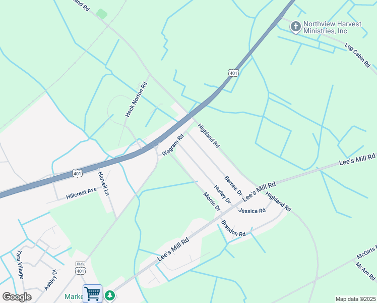 map of restaurants, bars, coffee shops, grocery stores, and more near 17260 Hurley Drive in Laurinburg