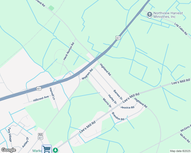map of restaurants, bars, coffee shops, grocery stores, and more near 17260 Hurley Drive in Laurinburg