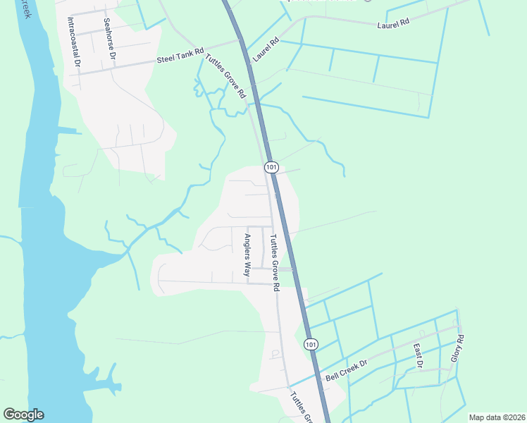 map of restaurants, bars, coffee shops, grocery stores, and more near 445 Tuttles Grove Road in Beaufort