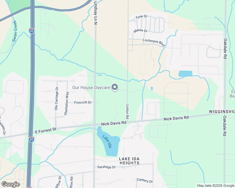 map of restaurants, bars, coffee shops, grocery stores, and more near 16871 Linton Road in Athens