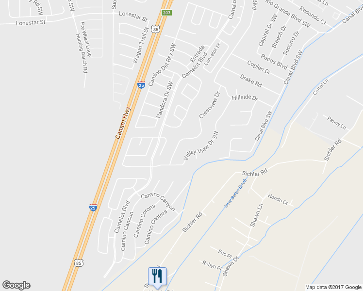 map of restaurants, bars, coffee shops, grocery stores, and more near 1420 Crestview Drive in Los Lunas